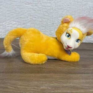 Safari Surprise Yellow Plush Mama Cat With 2 Kittens & Interactive Pouch White &